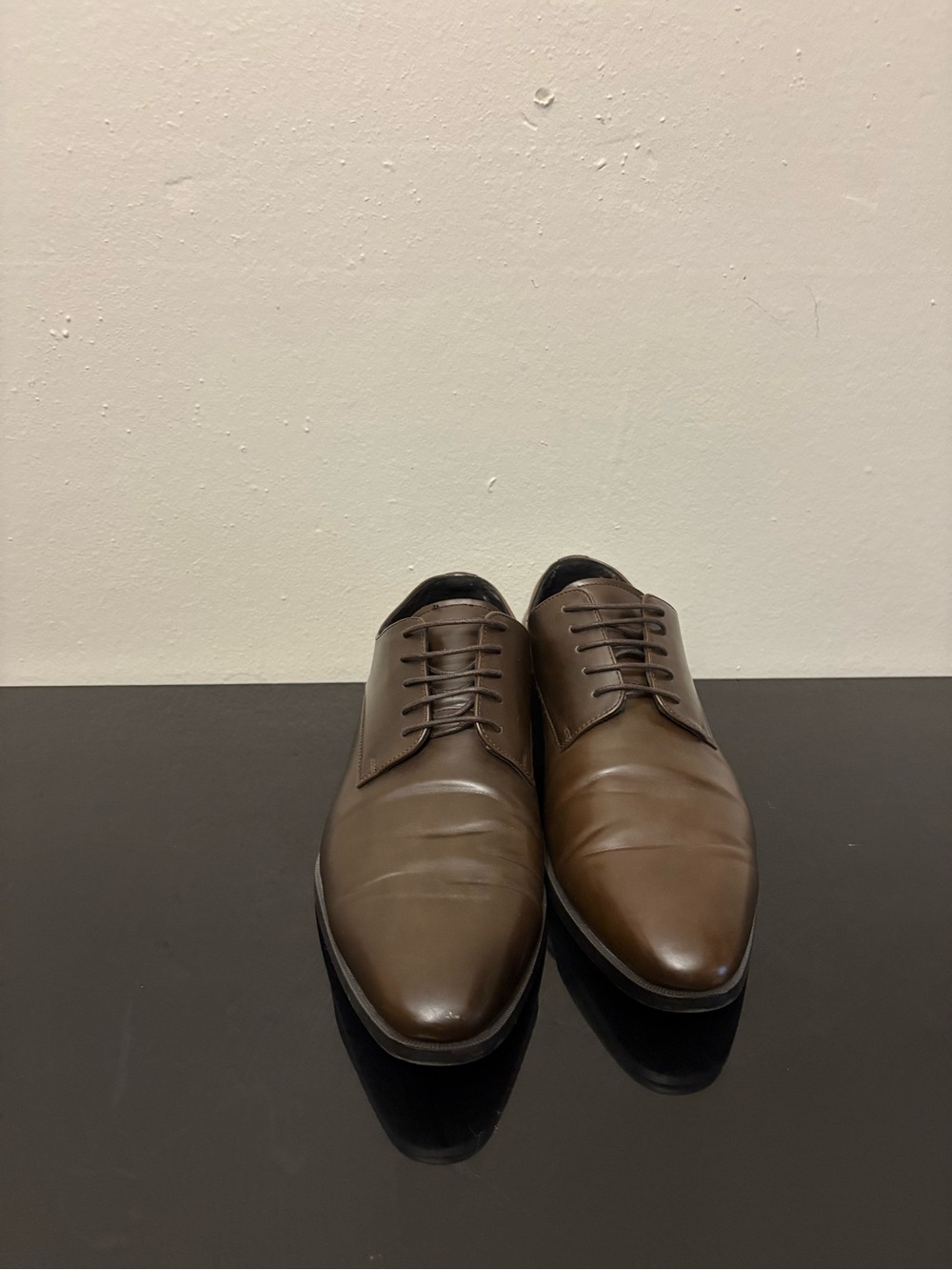 Men's Brown Leather Dress Oxfords - Classic Lace-Up
